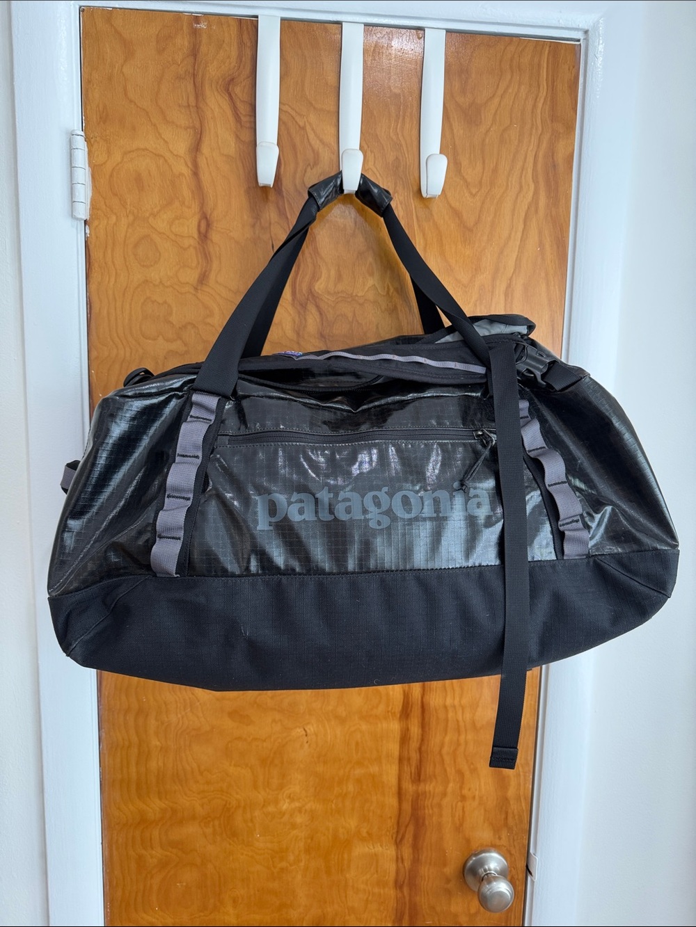 Vintage Patagonia Black Duffel Bag with Gray Accents Men & Women